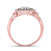 10k Rose Gold Womens Round Brown Diamond Flower Cluster Ring 1/2 Cttw