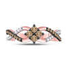 10k Rose Gold Womens Round Brown Diamond Cluster Twist Ring 1/2 Cttw
