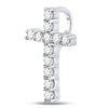 10k White Gold Womens Round Diamond Religious Cross Pendant 1/5 Cttw