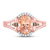 10k Rose Gold Womens Oval Morganite Fashion Solitaire Ring 2 Cttw