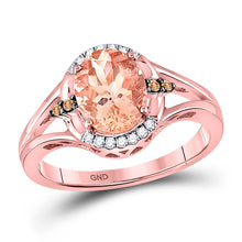 10k Rose Gold Womens Oval Morganite Fashion Solitaire Ring 2 Cttw
