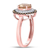10k Rose Gold Womens Oval Morganite Solitaire Diamond Fashion Ring 1-1/2 Cttw