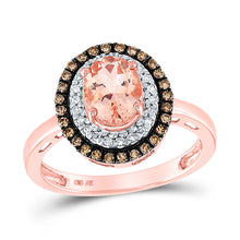  10k Rose Gold Womens Oval Morganite Solitaire Diamond Fashion Ring 1-1/2 Cttw