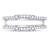 14k White Gold Womens Round Diamond Wrap Ring Guard Enhancer 1/3 Cttw