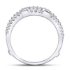 14k White Gold Womens Round Diamond Wrap Ring Guard Enhancer 1/3 Cttw