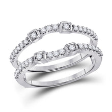  14k White Gold Womens Round Diamond Wrap Ring Guard Enhancer 1/3 Cttw