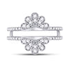 14k White Gold Womens Round Diamond Wrap Ring Guard Enhancer 3/8 Cttw