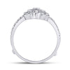 14k White Gold Womens Round Diamond Wrap Ring Guard Enhancer 3/8 Cttw