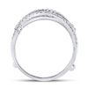 14k White Gold Womens Round Diamond Wedding Wrap Ring Guard Enhancer 3/8 Cttw