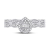 10k White Gold Baguette Diamond Bridal Wedding Ring Band Set 1/5 Cttw