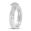 10k White Gold Baguette Diamond Bridal Wedding Ring Band Set 1/5 Cttw