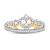 10k Yellow Gold Womens Round Diamond Heart Crown Fashion Ring 1/4 Cttw