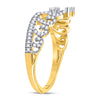 10k Yellow Gold Womens Round Diamond Heart Crown Fashion Ring 1/4 Cttw