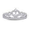 10k White Gold Womens Round Diamond Heart Crown Ring 1/4 Cttw