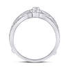 14k White Gold Womens Round Diamond Wrap Ring Guard Enhancer 1/3 Cttw