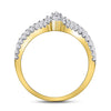 14k Yellow Gold Womens Round Diamond Wrap Ring Guard Enhancer 7/8 Cttw