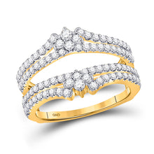  14k Yellow Gold Womens Round Diamond Wrap Ring Guard Enhancer 7/8 Cttw