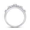 10k White Gold Womens Round Diamond Fleur-de-lis Crown Ring 1/3 Cttw