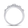 10k White Gold Womens Round Diamond Fleur-de-lis Crown Ring 1/3 Cttw