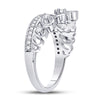 10k White Gold Womens Round Diamond Fleur-de-lis Crown Ring 1/3 Cttw