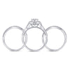 10k White Gold Round Diamond Bridal Wedding Ring Band Set 1/2 Cttw