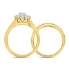 14k Yellow Gold Round Diamond Bridal Wedding Ring Band Set 1 Cttw