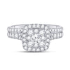 14k White Gold Round Diamond Bridal Wedding Ring Band Set 1 Cttw