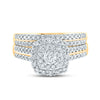 14k Yellow Gold Round Diamond Bridal Wedding Ring Band Set 1 Cttw