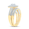 14k Yellow Gold Round Diamond Bridal Wedding Ring Band Set 1 Cttw
