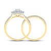 14k Yellow Gold Round Diamond Bridal Wedding Ring Band Set 1 Cttw