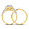 14k Yellow Gold Round Diamond Bridal Wedding Ring Band Set 1 Cttw