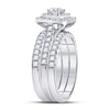 14k White Gold Round Diamond Bridal Wedding Ring Band Set 1-1/2 Cttw