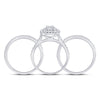 14k White Gold Round Diamond Bridal Wedding Ring Band Set 1-1/2 Cttw