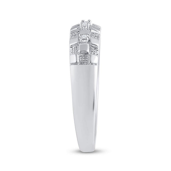 10k White Gold His Hers Round Diamond Solitaire Matching Wedding Set 1/6 Cttw