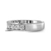 14k White Gold Womens Round Channel-set Diamond Single Row Wedding Band 1 Cttw