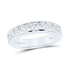 14k White Gold Womens Round Channel-set Diamond Single Row Wedding Band 1 Cttw