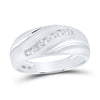 10k White Gold Mens Round Diamond Single Row Band Ring 1/4 Cttw
