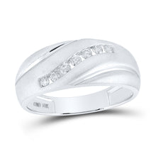  10k White Gold Mens Round Diamond Single Row Band Ring 1/4 Cttw