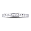 14k White Gold Womens Round Diamond Wedding Channel Set Band 1/4 Cttw
