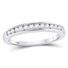 14k White Gold Womens Round Diamond Wedding Channel Set Band 1/4 Cttw