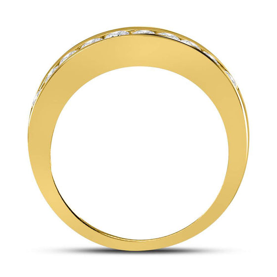 14k Yellow Gold Womens Round Diamond Wedding Channel Set Band 1/2 Cttw