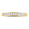 14k Yellow Gold Womens Round Channel-set Diamond Single Row Wedding Band 1/4 Cttw