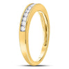 14k Yellow Gold Womens Round Channel-set Diamond Single Row Wedding Band 1/4 Cttw