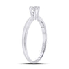 14k White Gold Womens Round Diamond Solitaire Bridal Wedding Engagement Ring 1/5 Cttw