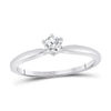 14k White Gold Womens Round Diamond Solitaire Bridal Wedding Engagement Ring 1/5 Cttw