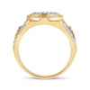 10k Yellow Gold Mens Round Diamond Circle Cluster Ring 1 Cttw