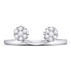 14k White Gold Womens Round Diamond Wrap Ring Guard Enhancer 1/4 Cttw