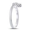 14k White Gold Womens Round Diamond Wrap Ring Guard Enhancer 1/4 Cttw