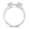 14k White Gold Womens Round Diamond Wrap Ring Guard Enhancer 1/4 Cttw