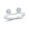14k White Gold Womens Round Diamond Wrap Ring Guard Enhancer 1/4 Cttw